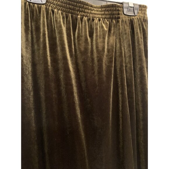 Vintage Velvet Maxi Skirt Brown Boho Whimsygoth Grunge Vamp 90s Y2K Side Slit - Picture 3 of 8